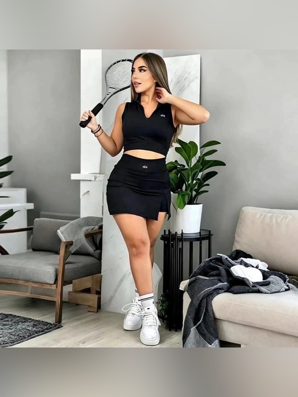 Alo Women's Black Mini Skirt Like New sets